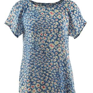 Cabi split, button back multicolored floral blouse